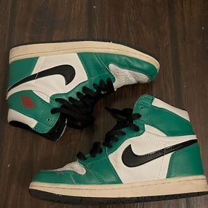 Green Nike Jordan 1s